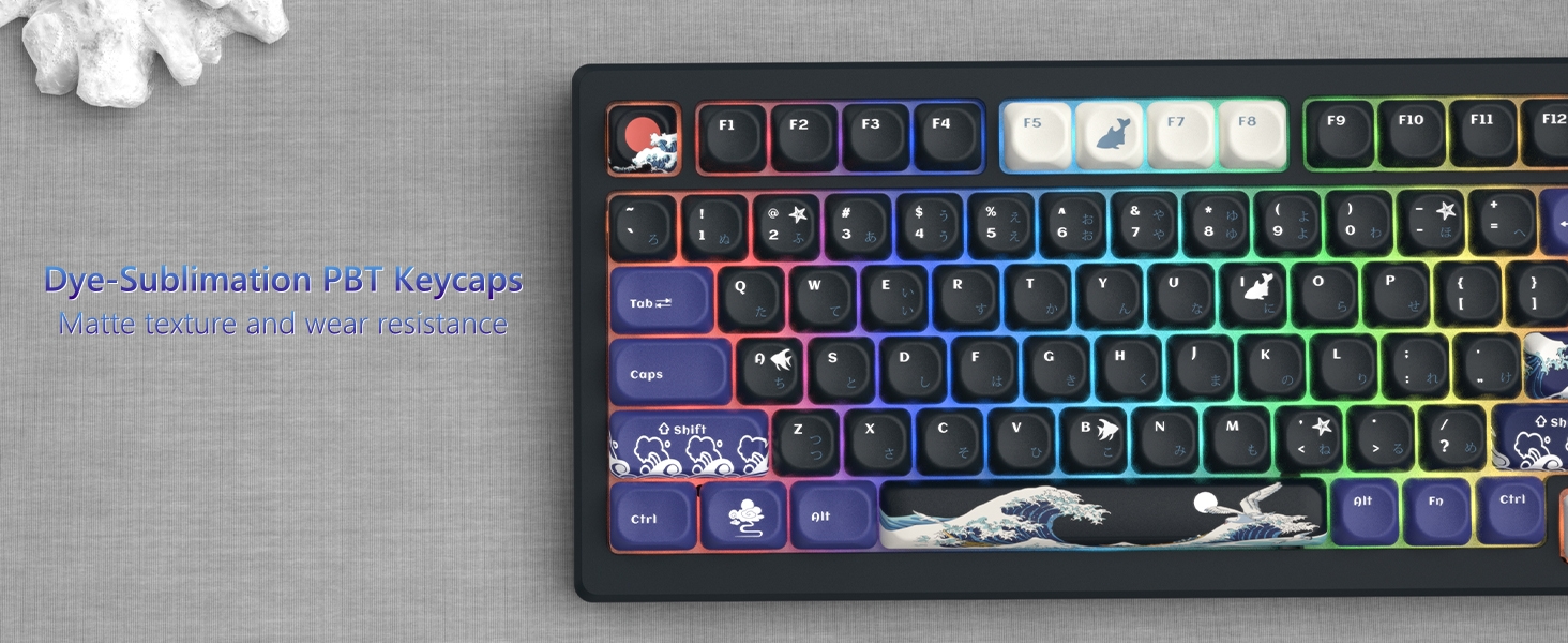 Kanagawa Black PBT Keycaps