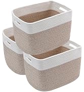 HZFTJOY 3 Pack Woven Storage Baskets for Shelves,13.5"×11"×9.5"Organizing Bins,Gift Baskets for T...