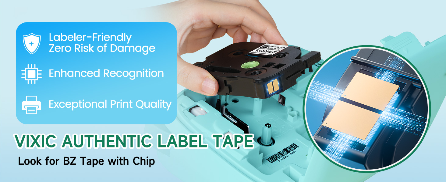 label maker machine with tape BZ Tape with chip laminated white tape 12mm 0.47 inch