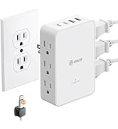 HONIZER Outlet Extender with 6AC Side Outlets,Flat Wall Outlet,PD 20W USB C | Multiple Outlet for...