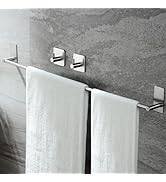 Taozun Towel Bar - 32 Inch Towel Holder with 2 Packs Adhesive Hooks, Hand Towel Rack Stick on Wal...