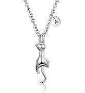 AILAAILA Kitty Cat Necklace for Girls | Heart Initial Letter Necklace | Stainless Steel Pendant J...