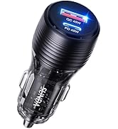 SUNDA 90W USB C Fast Car Charger, 2-Ports Car Charger Adapter, Cigarette Lighter USB Charger PD45...