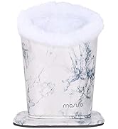 MOSISO Eyeglasses Holder, Plush Lined PU Leather Pattern Stand Case with Magnetic Base, White Marble