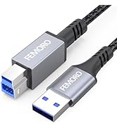 FEMORO USB 3.0 A to B Cable 10 Feet Long, 5Gbps High Speed Data Transfer Printer Cord for USB Doc...