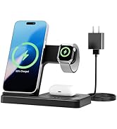 Wireless Charging Station for Apple Devices: 3 in 1 Foldable Qi Compact Case-Friendly Charger Sta...