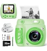 Kids Camera Instant Print - Christmas Birthday Gifts for Girls Boys Age 3-12, 1080P Video Digital...