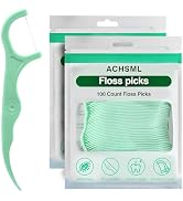 ACHSML Floss Picks - 200 Count Wear Resistant Dental Floss Picks BPA Free Durable Dental Floss Er...