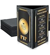 FLKQC Leatherette Table Tents Triangle Menu Holders 5"x 7",10 Pack 3-Side Picture Frames with Ang...