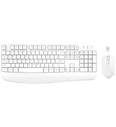 Wireless Keyboard and Mouse Combo, EDJO Full-Sized Ergonomic Computer Keyboard with Wrist Rest an...