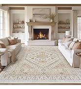 zesthome 8x10 Area Rugs for Living Room,Non-Slip Backing Washable Rugs,Vintage Large Area Rug,Sta...