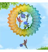 Hummingbird Wind Spinners - 12 Inches Kinetic Reflective Wind Sculptures, Outdoor Large Metal Orn...