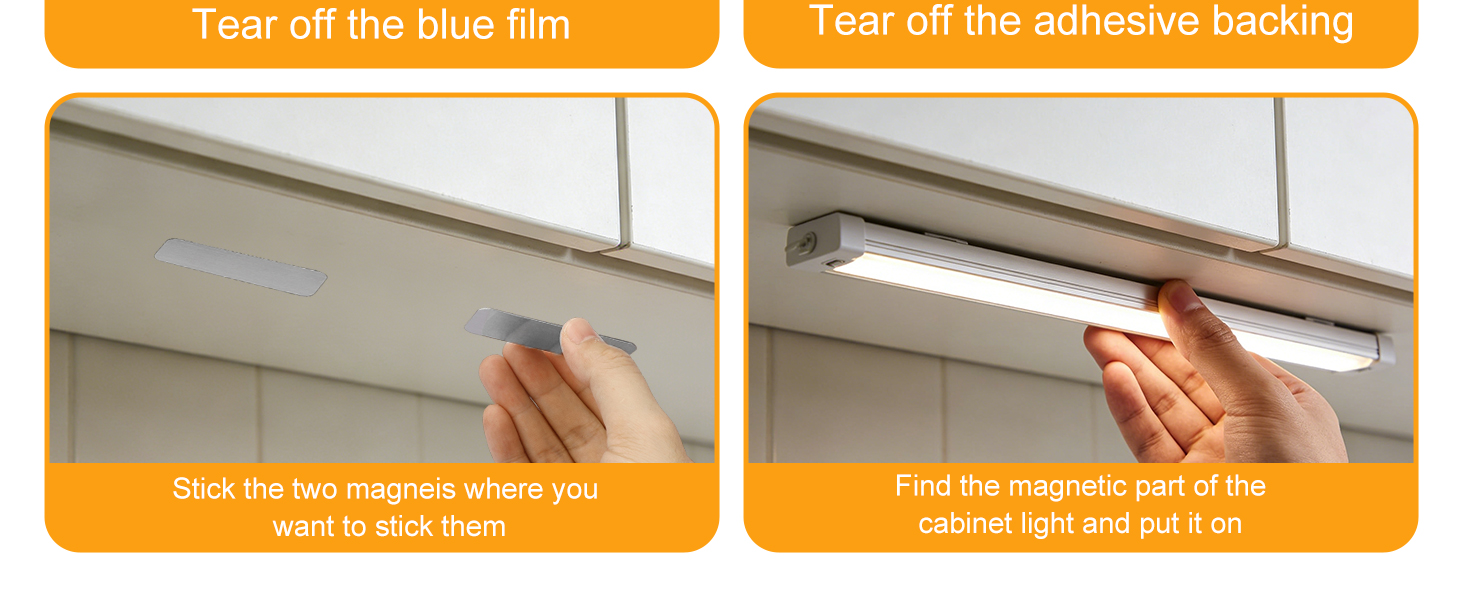 12 Pcs Under Cabinet Lights Magnetic stickys