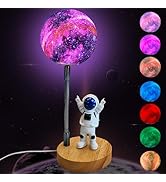 WLHONG Moon Lamp for Kids,Space Buddy Lights with 7 Color Astronaut Night Light,USB Powered and B...