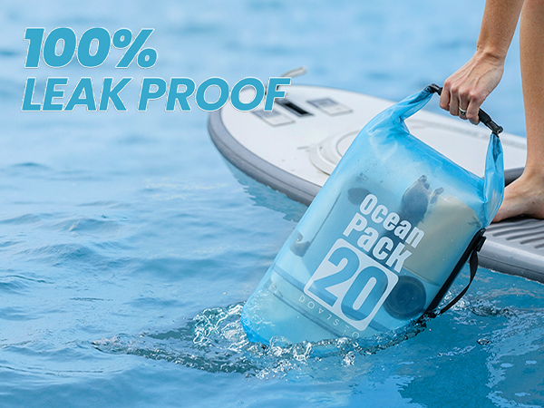 leakproof waterproof dry bag, ideal for stand-up paddleboarding and water sports