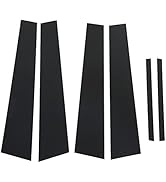 6 Pcs Pillar Post Decal Trim, Gloss Black Pillar Post Decal Trim Gloss Black Side Door Window Cov...