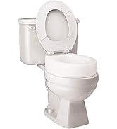 Carex Toilet Seat Riser, Round Raised Toilet Seat Adds 3.5 inches to Toilet Height, for Assistanc...