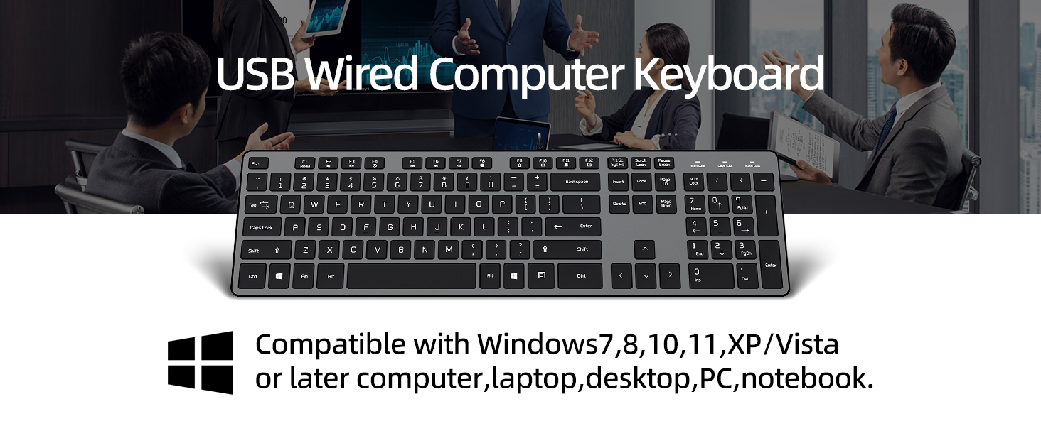 Typewriter Keyboard low profile full size quiet ultra slim silent wired usb flat chocolate keys