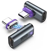 A.S 240W Magnetic Right Angle USB C Adapter(2 Pack), USB4 40Gbps 8K@60Hz Magnetic Type C Extender...