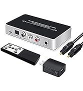 Dingsun Digital to Analog Audio Converter Optical to Analog Converter with IR Remote, DAC Convert...