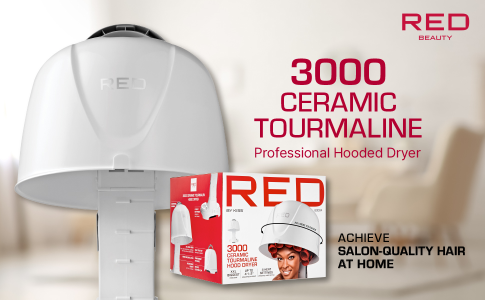 3000 Ceramic Tourmaline Professional Hooded Dryer Achieve Salon-Quality Hair At home
