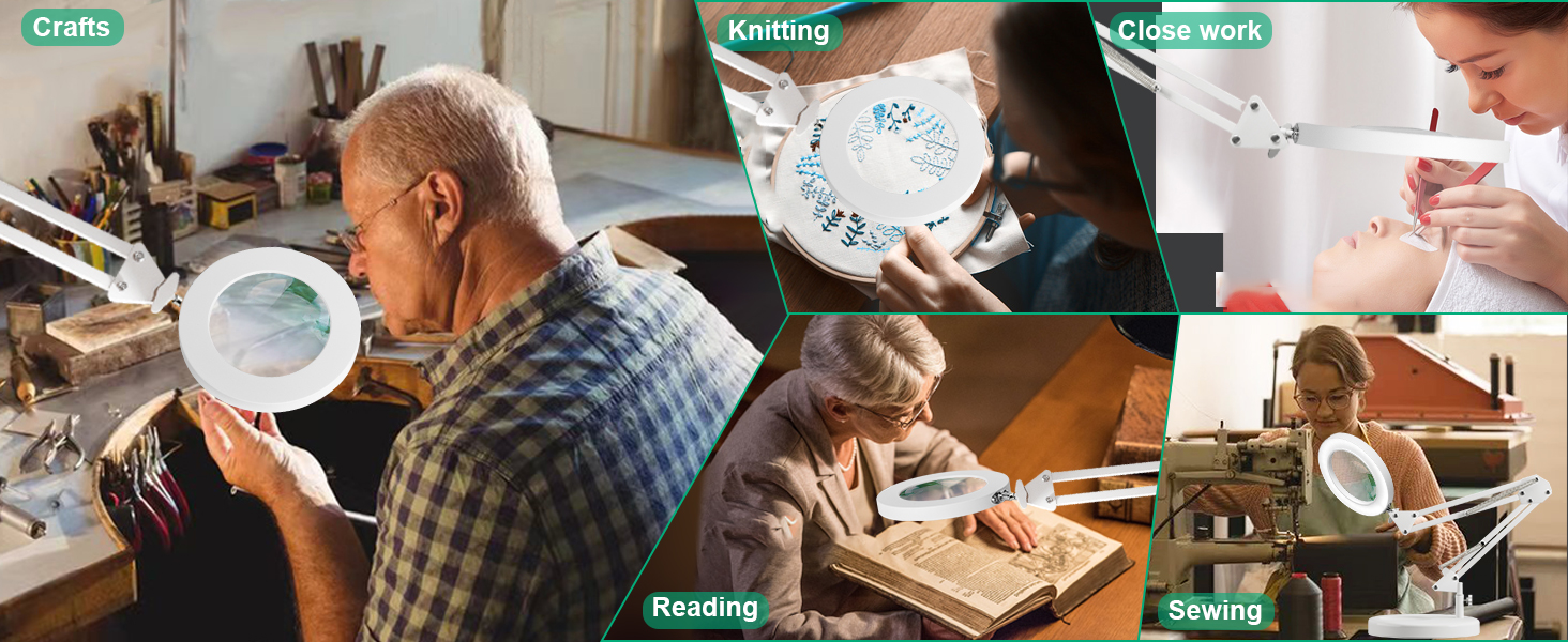 magnifier with light and stand