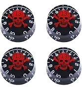 mxuteuk 4pcs Skull Electric Guitar Knob Bass Top Hat Knobs Speed Volume Tone Knob AMP Effect Peda...