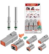 Nilight 4 PIN DT Connector Kit 3 Sets Waterproof Electrical Wire Connector with Size 16 Solid Con...