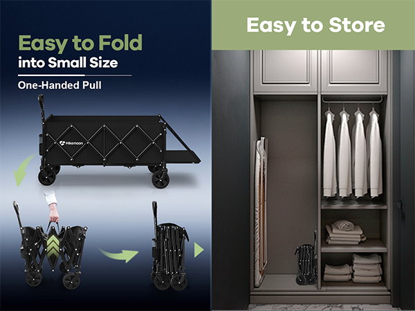 Hikemoon lightweight folding portable wagon easy to store