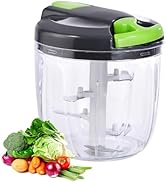 Ziweaye Manual Food Processor Vegetable Chopper, Portable Hand Pull String Garlic Mincer Onion Cu...