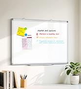Double Sided Magnetic White Board, 36&amp;#34;x24&amp;#34; Dry Erase Whiteboard for Wall with Aluminum ...