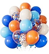 Adeyoo Blue and Orange Balloons – 12 Inch Blue Orange Balloons Set Thick Nude Balloon Shiny Confe...