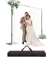 GLOSHOOTING Pipe and Drape Backdrop Stand Kit, Heavy Duty Backdrop Stand 8.6ftx10ft, Adjustable B...
