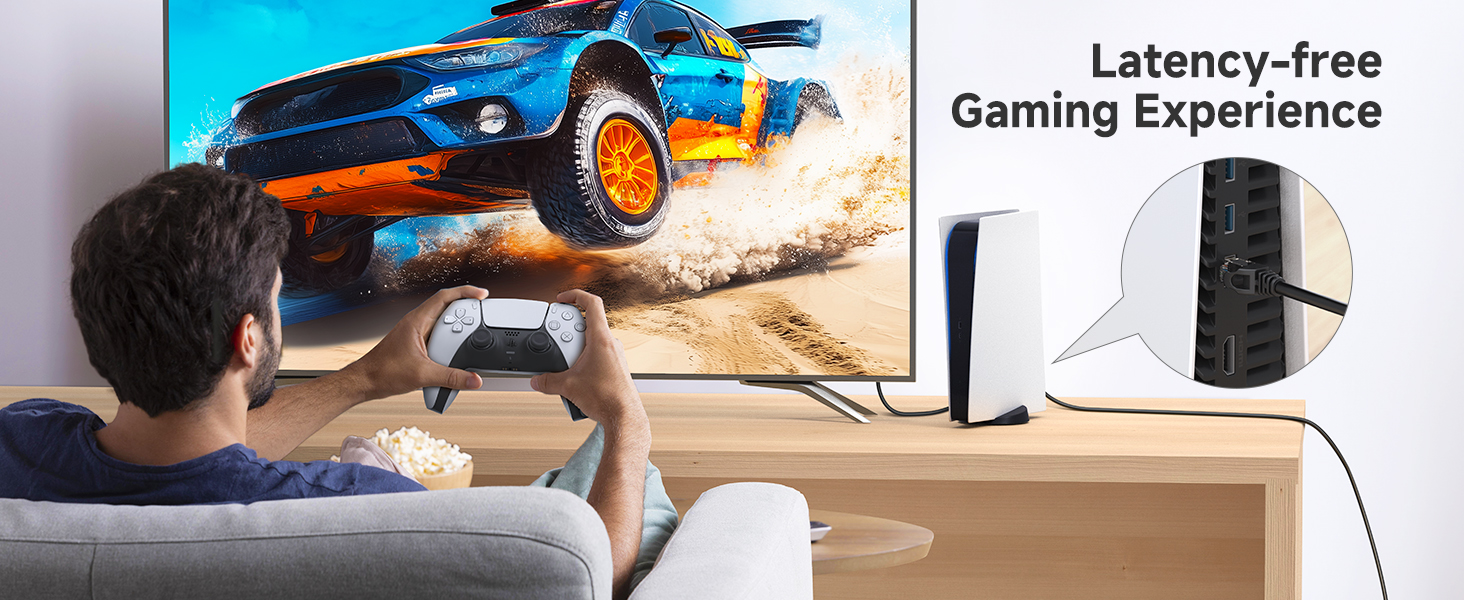 Ethernet cord with 550 MHz bandwidth for servers and HD streaming