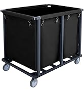 Commercial Laundry Cart with Wheels,600 lbs Heavy Duty Industrial Laundry Cart with Steel Frame a...