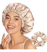YANIBEST 22 Momme 100% Mulberry Silk Sleep Cap Silk Bonnet for Women - Natural Silk Sleeping Cap ...