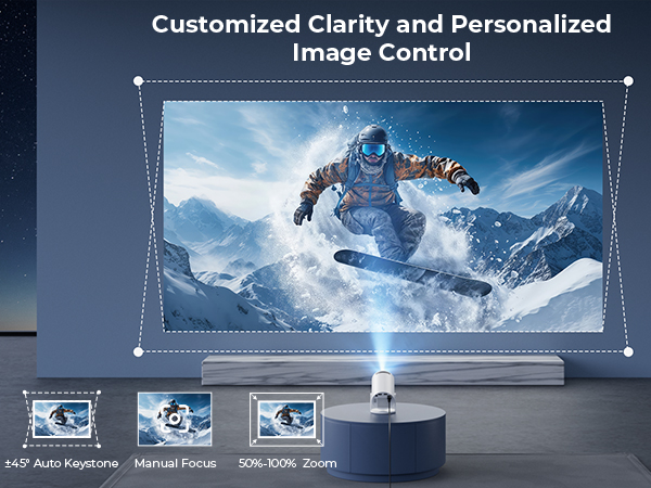 auto keystone and focus projector