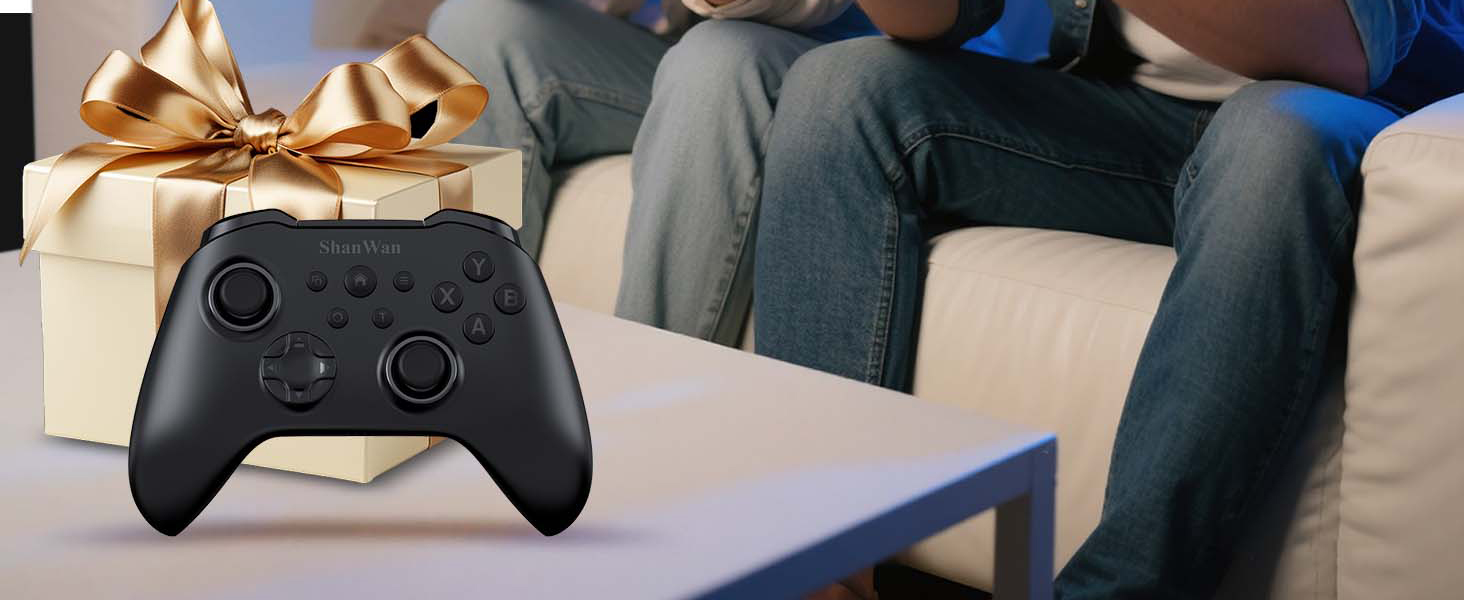 Multiple images showing gaming controllers being held and used, appearing to demonstrate gameplay or controller functionality.