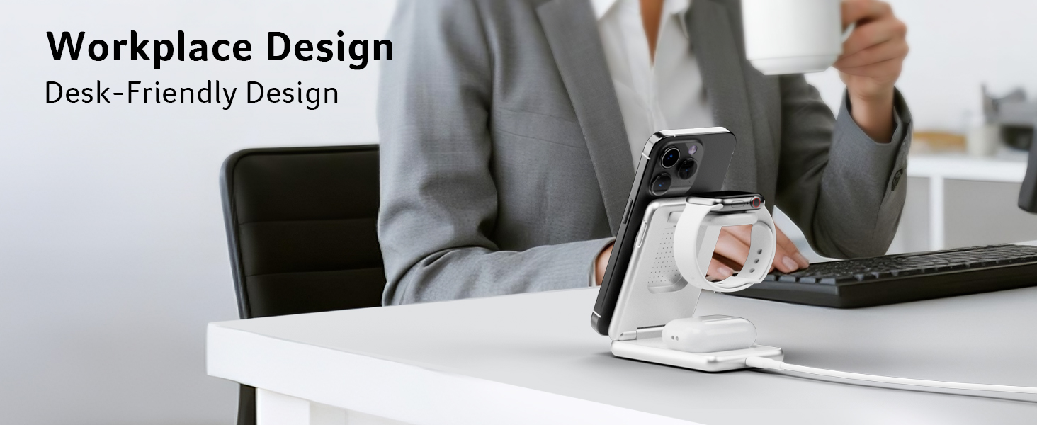 Acer Magnetic Wireless Charger, 3 in 1 Wireless Charging Station,