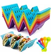 Aofure Taco Holders Set of 12, Taco Bar Serving Set for a Party, Large Taco Trays, Taco Holder St...