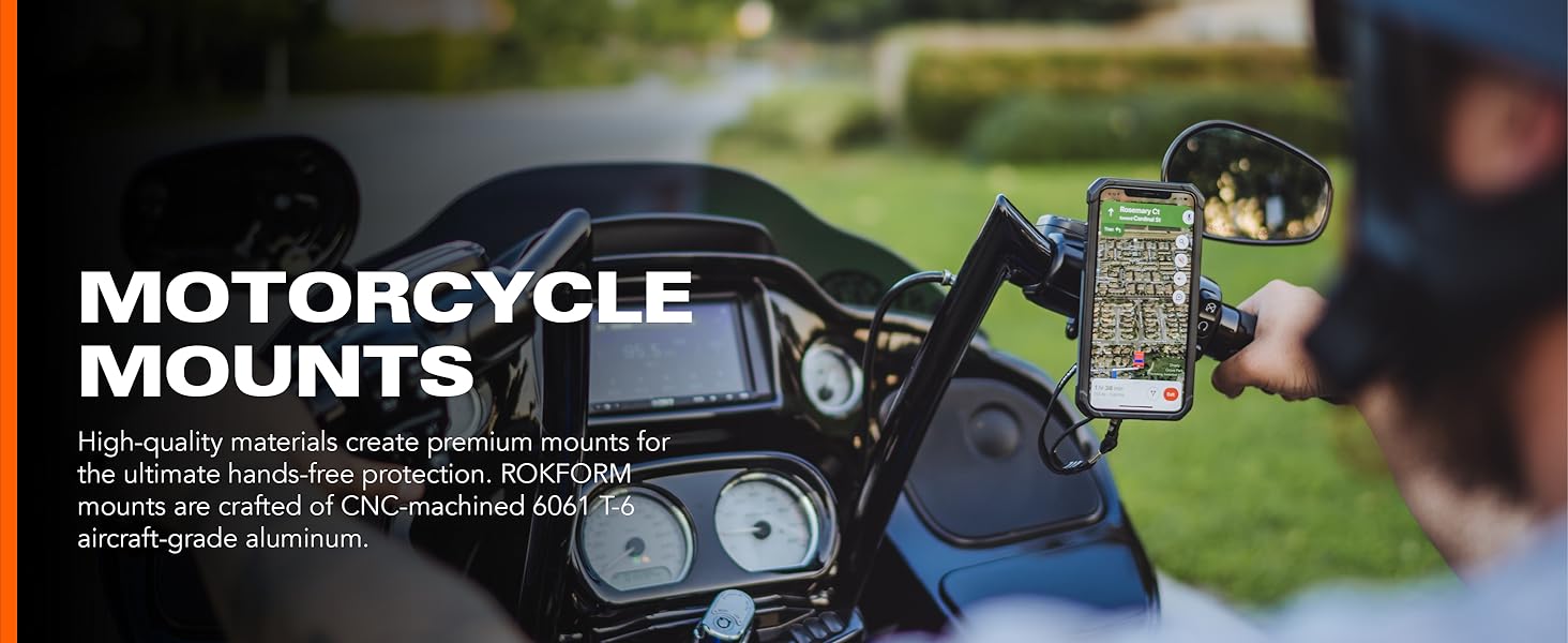 rokform motorcycle mount; indestructible motorcycle mount; soporte para teléfono de motocicleta