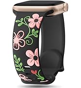 Witzon Floral Band Compatible with Apple Watch Bands For Women 40mm 41mm 38mm 42mm 44mm 45mm 46mm...