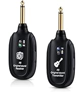 A8 Wireless Guitar Transmitter Receiver System, 2.4GHz Rechargeable, 24-bit/48KHz Audio, Low Late...