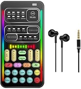 Portable Voice Changer, 2rd Generation i9 Live Sound Card, Cool Lights Sound Board - Voice Disgui...