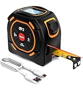Digital Laser Tape Measure with Type-C Charging, 197-ft Laser Measuring Tape &amp; 16-ft Tape Measure...