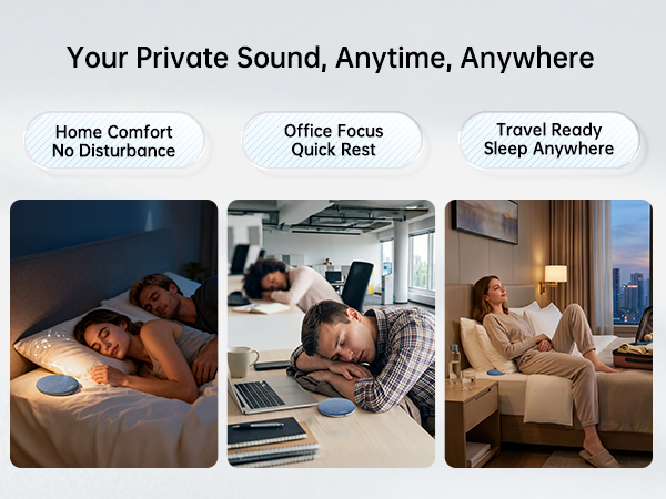 Pillow Speaker for Sleeping, Ultra-Thin Under Pillow White Noise Sound Machine for Side Sleepers