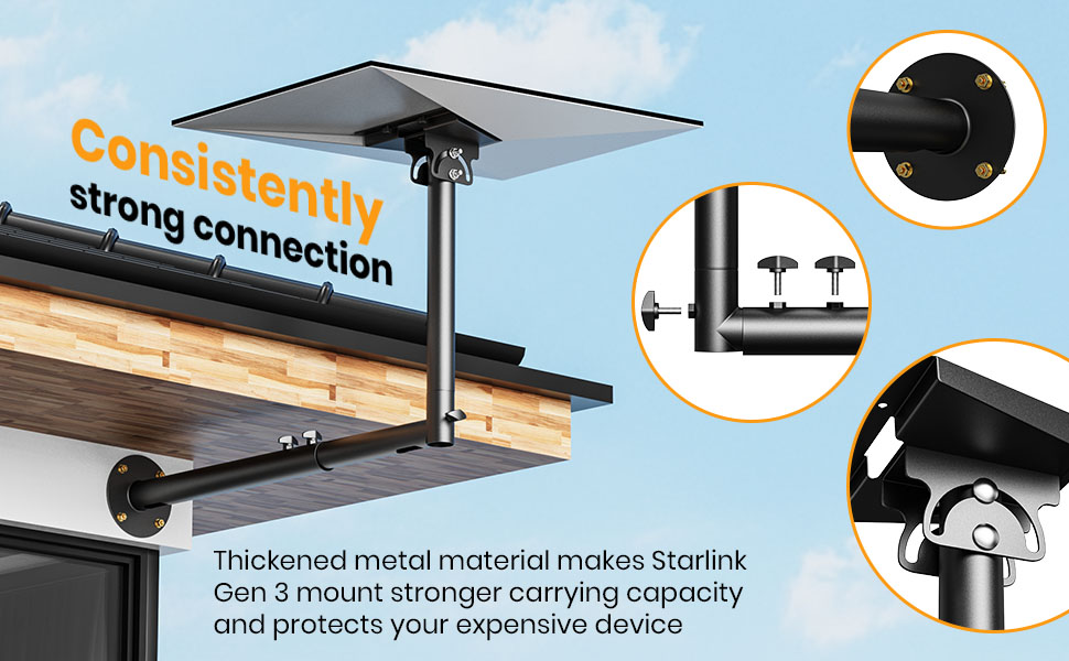 Starlink Gen 3 Mount, Adjustable Length Starlink Gen 3 Mounting