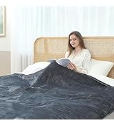 SNUGSUN Electric Heated Blanket Twin Size, Soft and Cozy Thickened Flannel and Sherpa Electric Bl...