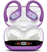 Qecnato Wireless Earbuds Bluetooth 5.4 Headphones 75H Stereo Deep Bass Sports Over Ear Buds with ...