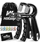 HiKeep Grip Strength Trainer, Extended Version for All Hands, Adjustable Grip Strengthener - Set ...